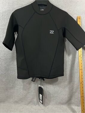 Billabong Absolute Men’s Short Sleeve What Suit Top Size 2XL Black 2.2 NWT